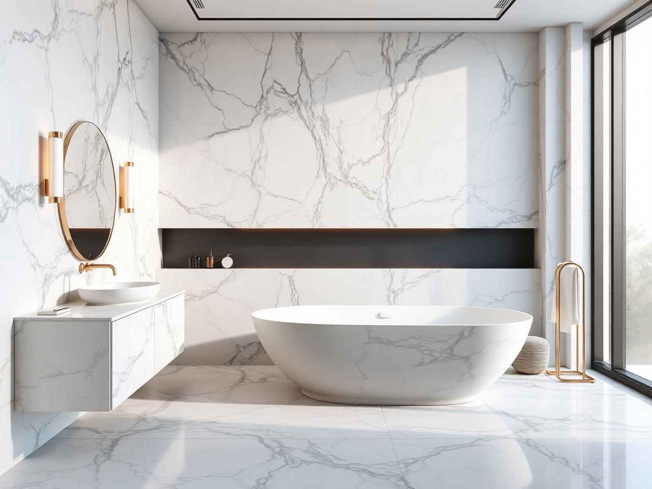 Salle de bain marbre